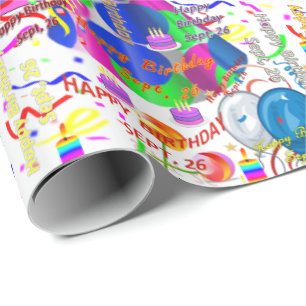 Papel De Presente Setembro, 26 de Aniversário