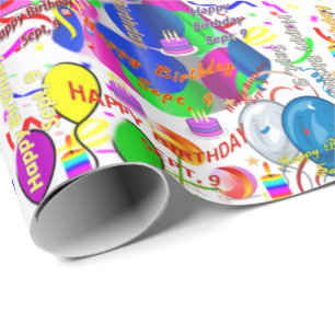 Papel De Presente Setembro, 9 de Aniversário