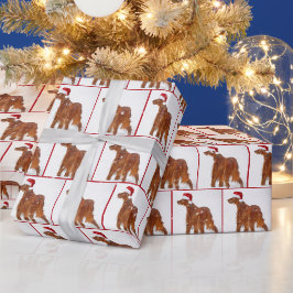 Papel De Presente Setter Irlandês de Natal