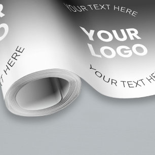 Papel De Presente Seu Logotipo Gradiente Preto e Branco Editável M