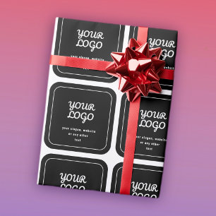 Papel De Presente Seu Logotipo & Slogan ou outro texto Preto & Bra