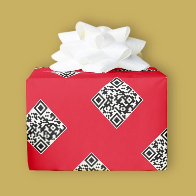 Papel De Presente Seu próprio código QR | Padrão simples de repetiçã (Criador carregado)