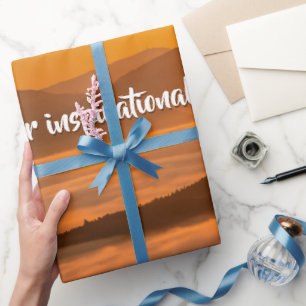 Papel De Presente Seu texto personalizado sobe acima da paisagem neb