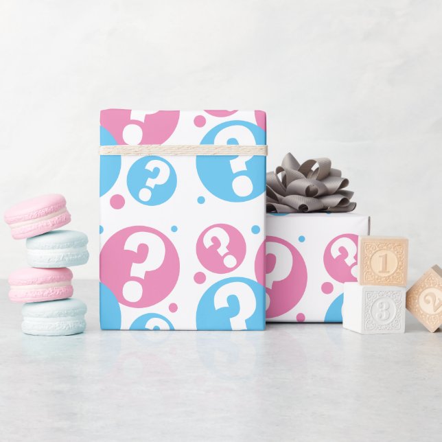 Papel De Presente Sexo revela ponto de interrogação de chá de fralda (Chá de bebê)