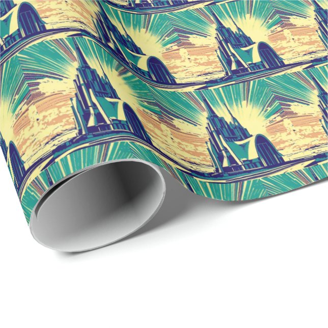 Papel De Presente SF Futurística Igreja 3 (Ponta do rolo)