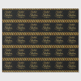 Papel De Presente Shabbat Shalom Judaica Judaica Dourado Preto Luxo