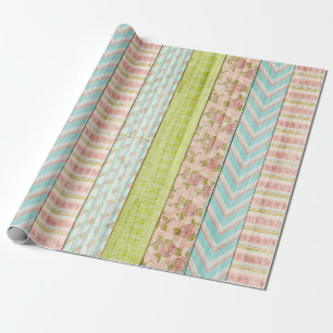 Papel De Presente Shabby Cottage Chic Rosas Russos Madeira Floral