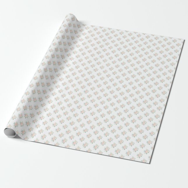 Papel De Presente Shabby Delicate Petite Rosa Floral Primavera Gift (Desenrolado)