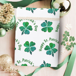 Papel De Presente Shamrock Clover Green Ruas.