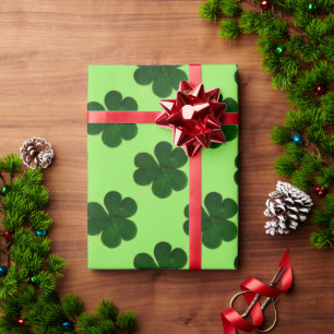 Papel De Presente Shamrock Clover Pattern Irish Love