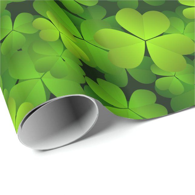 Papel De Presente Shamrock irlandês Gift Wrap (Ponta do rolo)