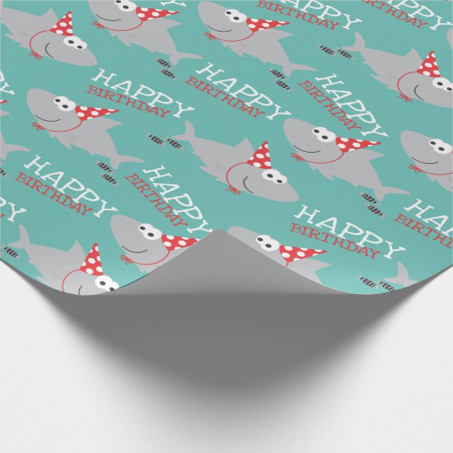 Papel De Presente Shark Happy Birthday (Ponta)