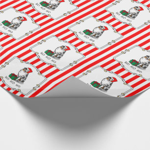 Papel De Presente Shepherd australiano de Natal (bronzeado azul de m