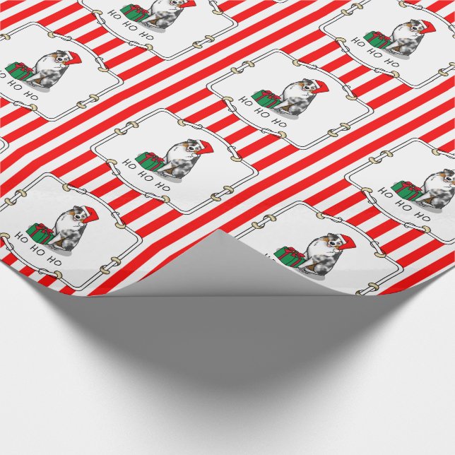 Papel De Presente Shepherd australiano de Natal (bronzeado azul de m (Ponta)