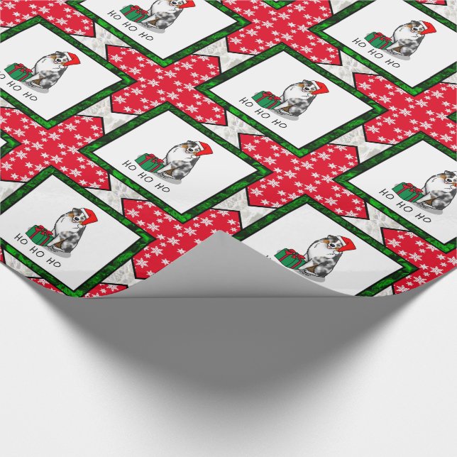 Papel De Presente Shepherd australiano de Natal (bronzeado azul de m (Ponta)