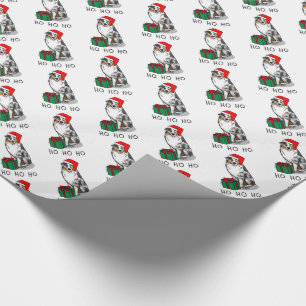 Papel De Presente Shepherd australiano de Natal (bronzeado azul de m