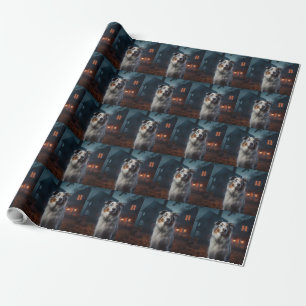 Papel De Presente Shepherd Halloween Assustado Australiano