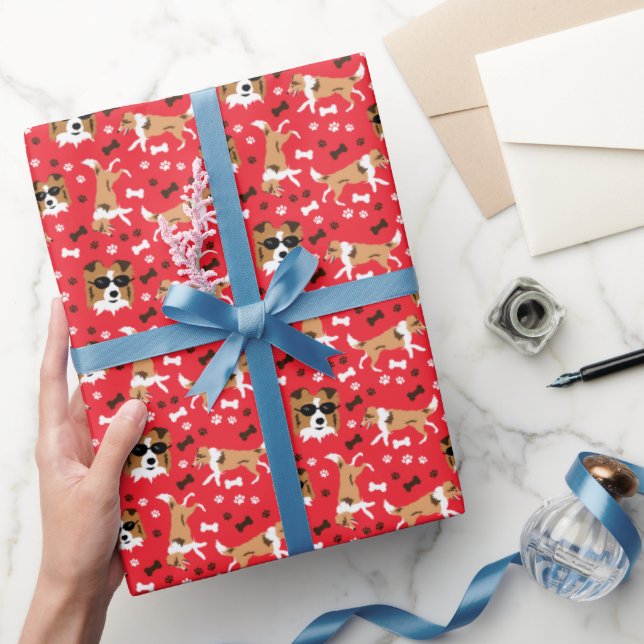 Papel De Presente Shetland Sheepdog Shelties Red (Presentear)
