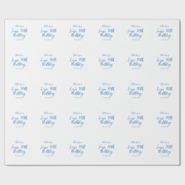 Papel De Presente shh é um aniversário de 30 anos nome data azul sim