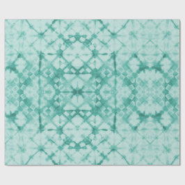 Papel De Presente Shibori Dyed Checkerboard Teal