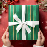 Papel De Presente Shimmer Verde Satin Striped Christmas<br><div class="desc">Livro Verde do Shimmer Satin Striping de Natal</div>