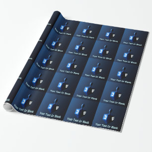 Papel De Presente Shiny Blue Dreidel