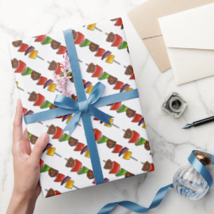 Papel De Presente Shish Kebab Veggie Skewer Grieling Comida Cookout