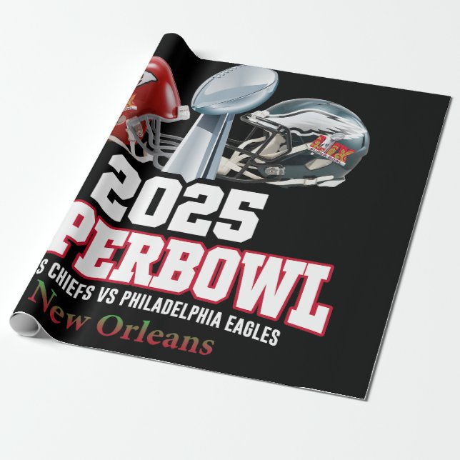 Papel De Presente Showdown da Super Bowl 2025 (Desenrolado)
