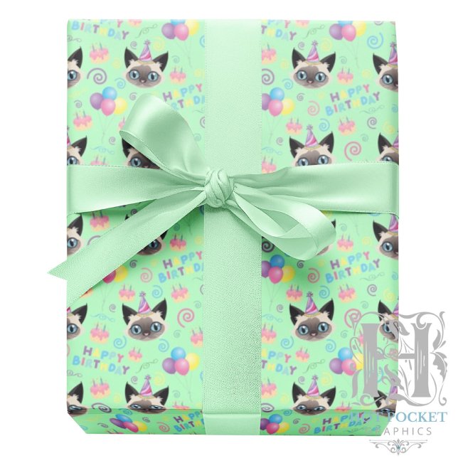 Papel De Presente Siamese Cat Wrapping Paper in  (Criador carregado)