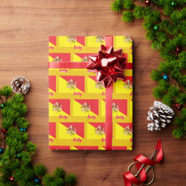 Papel De Presente Sicily WrapPaper, Patriota da Bandeira da Sicília 