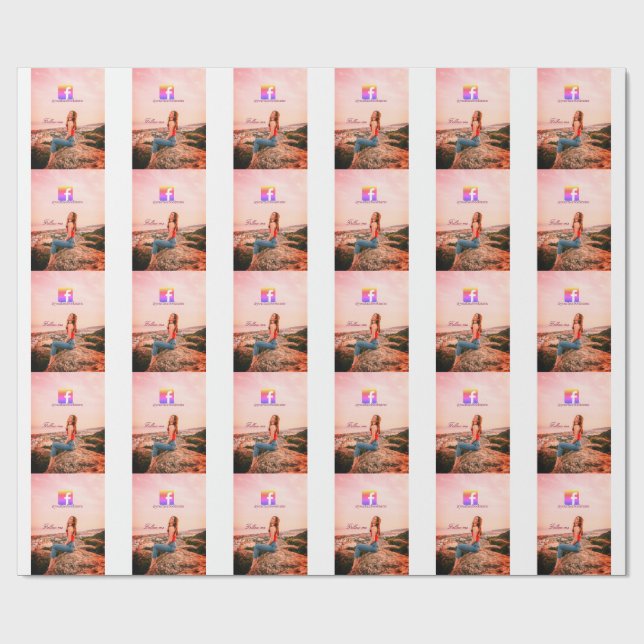 Papel De Presente siga-nos nome de usuário do facebook mídia social  (Aberto)