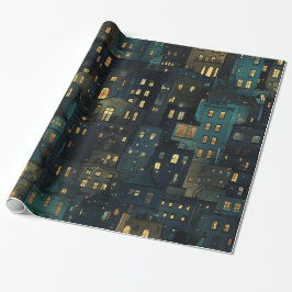Papel De Presente Silent Night Windows Wrapping Paper