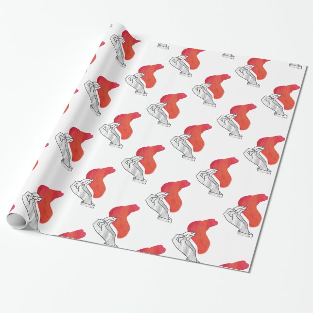 Papel De Presente Silhouette Camel Vermelho Mão (Desenrolado)