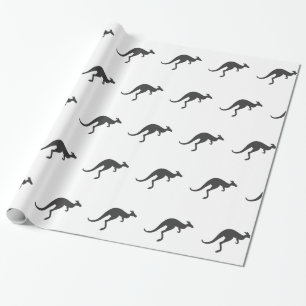 Papel De Presente silhueta de canguru - Escolha a cor de fundo