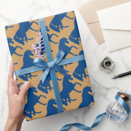 Papel De Presente Silhueta de Cavalo Trotando