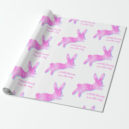 Papel De Presente Silhueta de Coelho Rosa Fofa para Chá de Bebê Meni