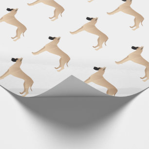 Papel De Presente Silhueta de Ilustração de Cachorro de Dane Descobe