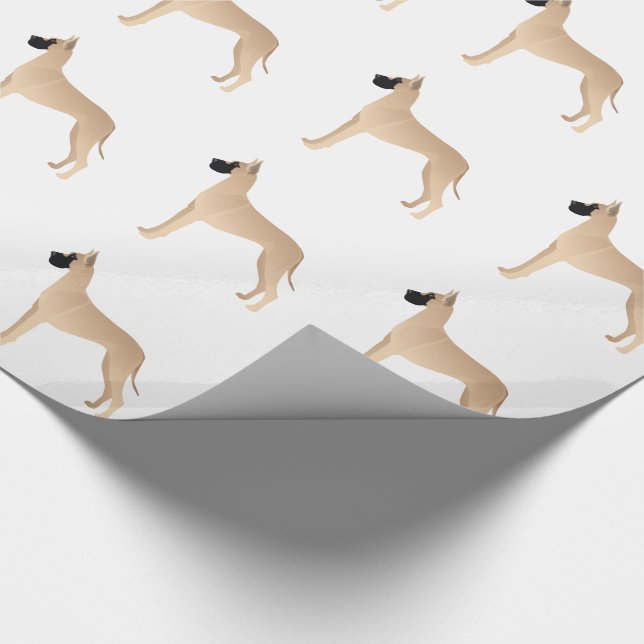 Papel De Presente Silhueta de Ilustração de Cachorro de Dane Descobe (Ponta)