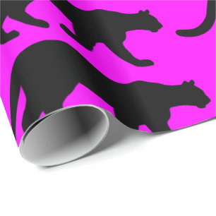 Papel De Presente Silhueta de Leão-da-Montanha Puma