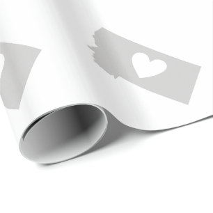 Papel De Presente Silhueta do estado de Montana do coração