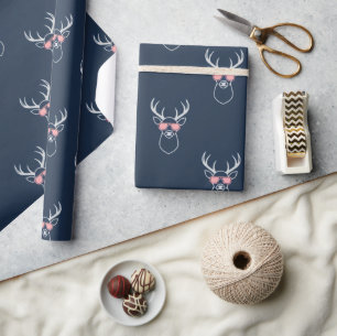 Papel De Presente Silhueta minimalista de cervo macho