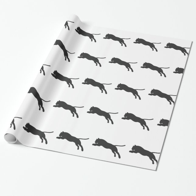 Papel De Presente Silhueta Tiger - Escolha a cor de fundo (Desenrolado)