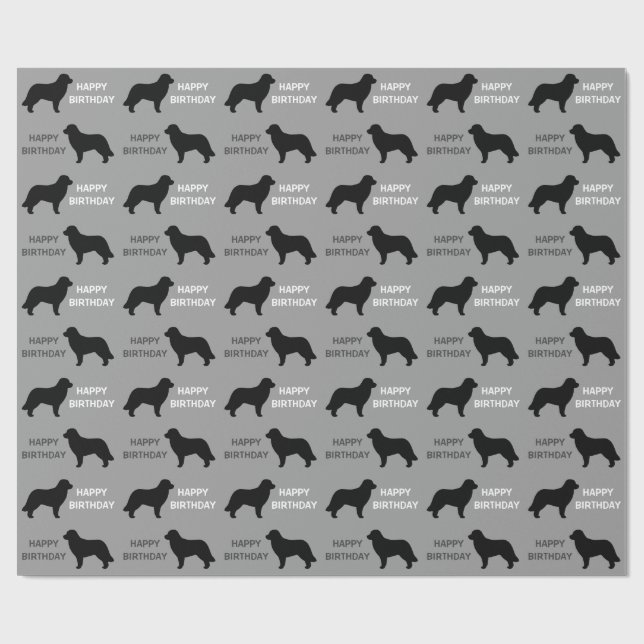 Papel De Presente Silhuetas de Cães Leonberger (Aberto)
