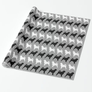 Papel De Presente Silhuetas de Cão de Água Português Padrão