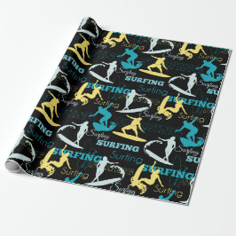 Papel De Presente Silhuetas de Surf