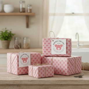 Papel De Presente Silhuettes de Cabeça de Suíno Personalizados para