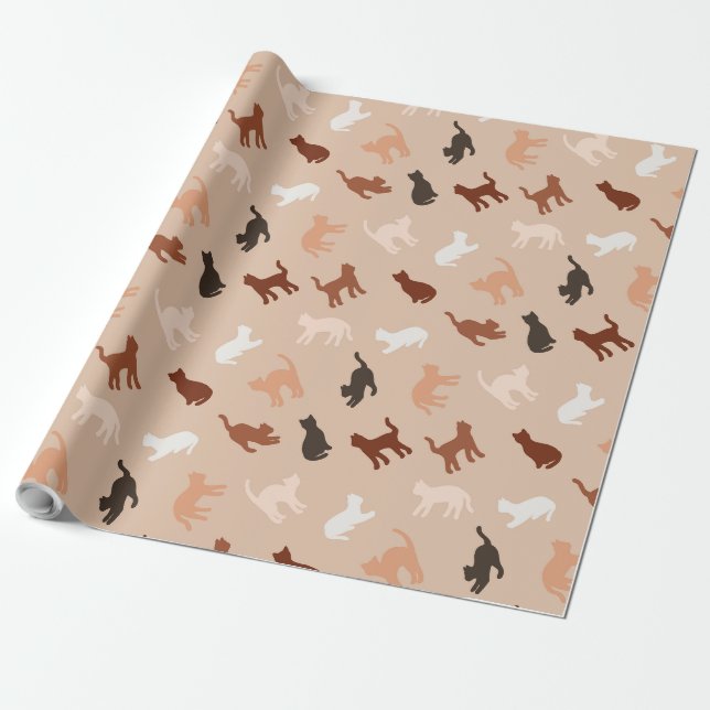 Papel De Presente Silhute de gato (Desenrolado)