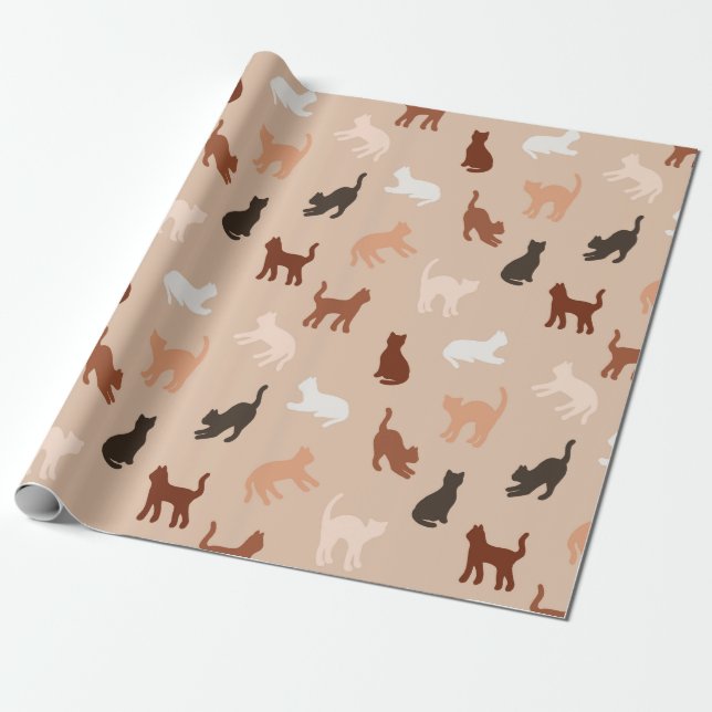 Papel De Presente Silhute de gato (Desenrolado)