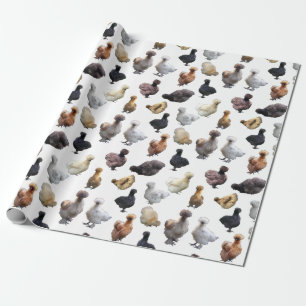 Papel De Presente Silkie Bantam Chickens