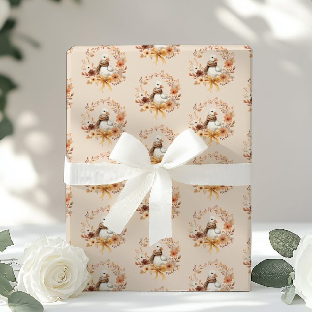 Papel De Presente Silly Goose Fall Wreath Baby shower (Criador carregado)